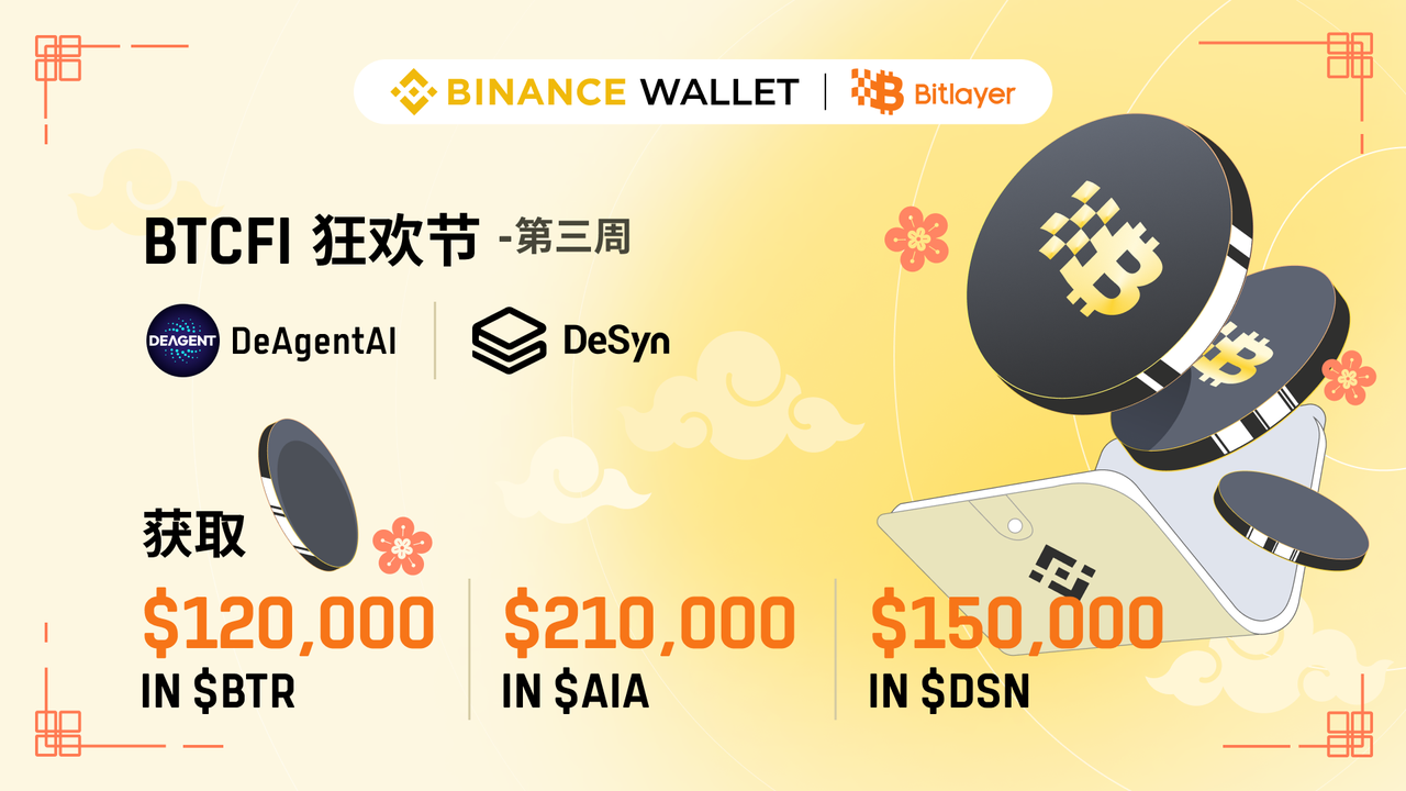 Bitlayer BTCFI 狂欢节第3周:参与DeSyn Protocol和DeAgentAI交互,瓜分48万美元代币奖池